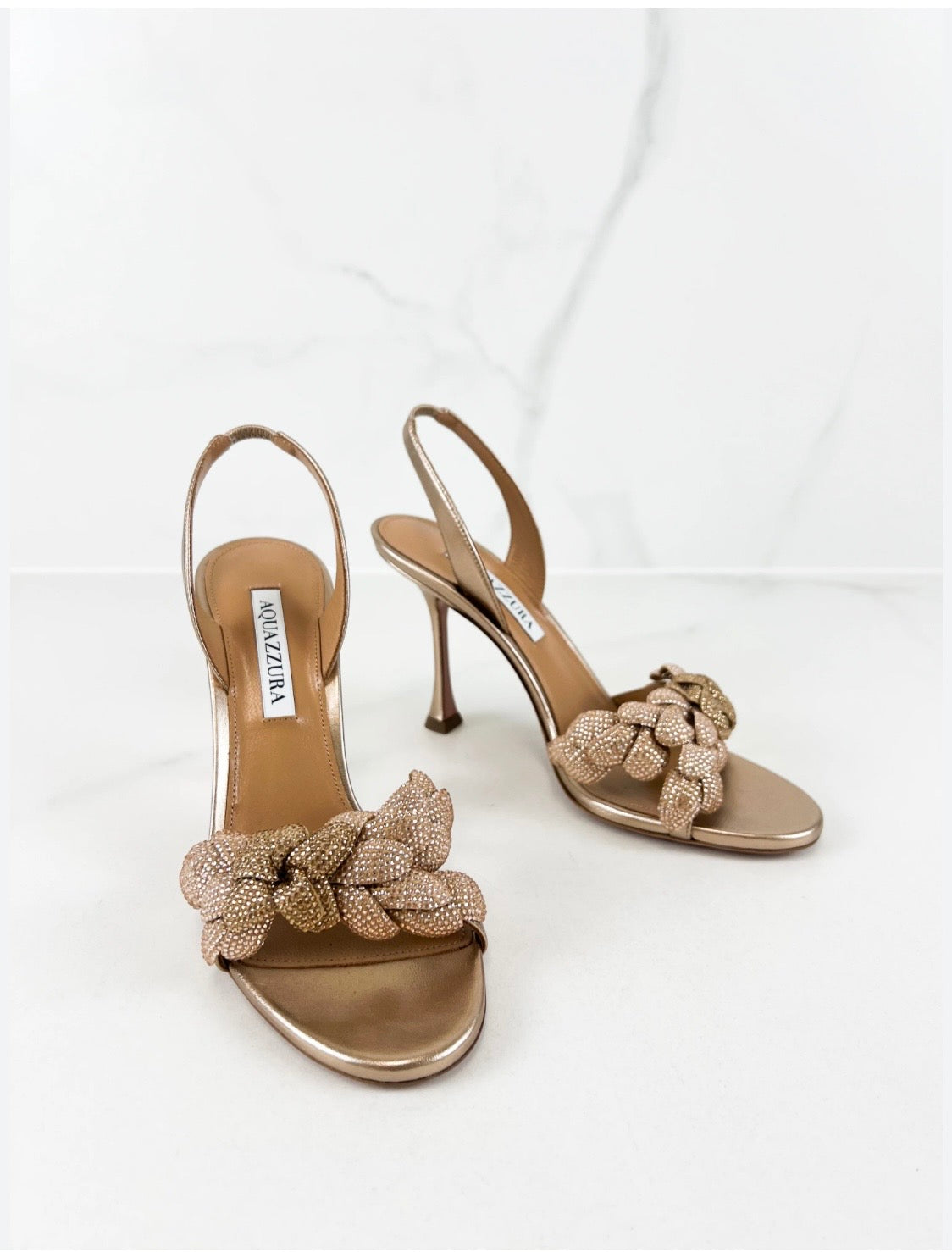 Aqua zzura gold stiletto