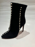 Suede black ankle boots