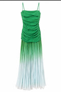 Full length emerald dress