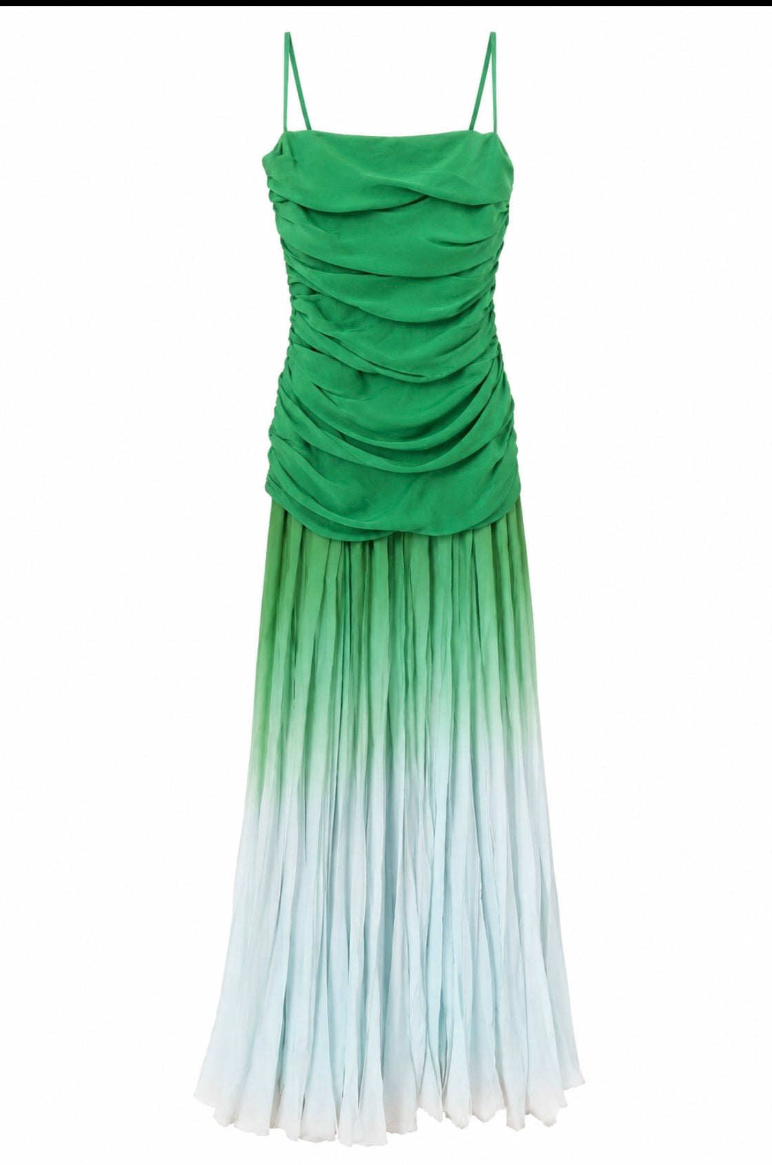 Full length emerald dress