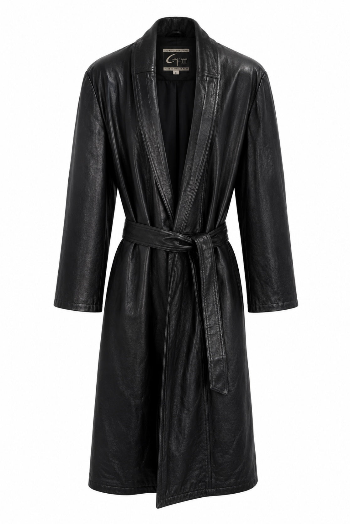 Giorgio full length leather coat