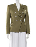 Balmain double breasted khaki pure wool blazer.