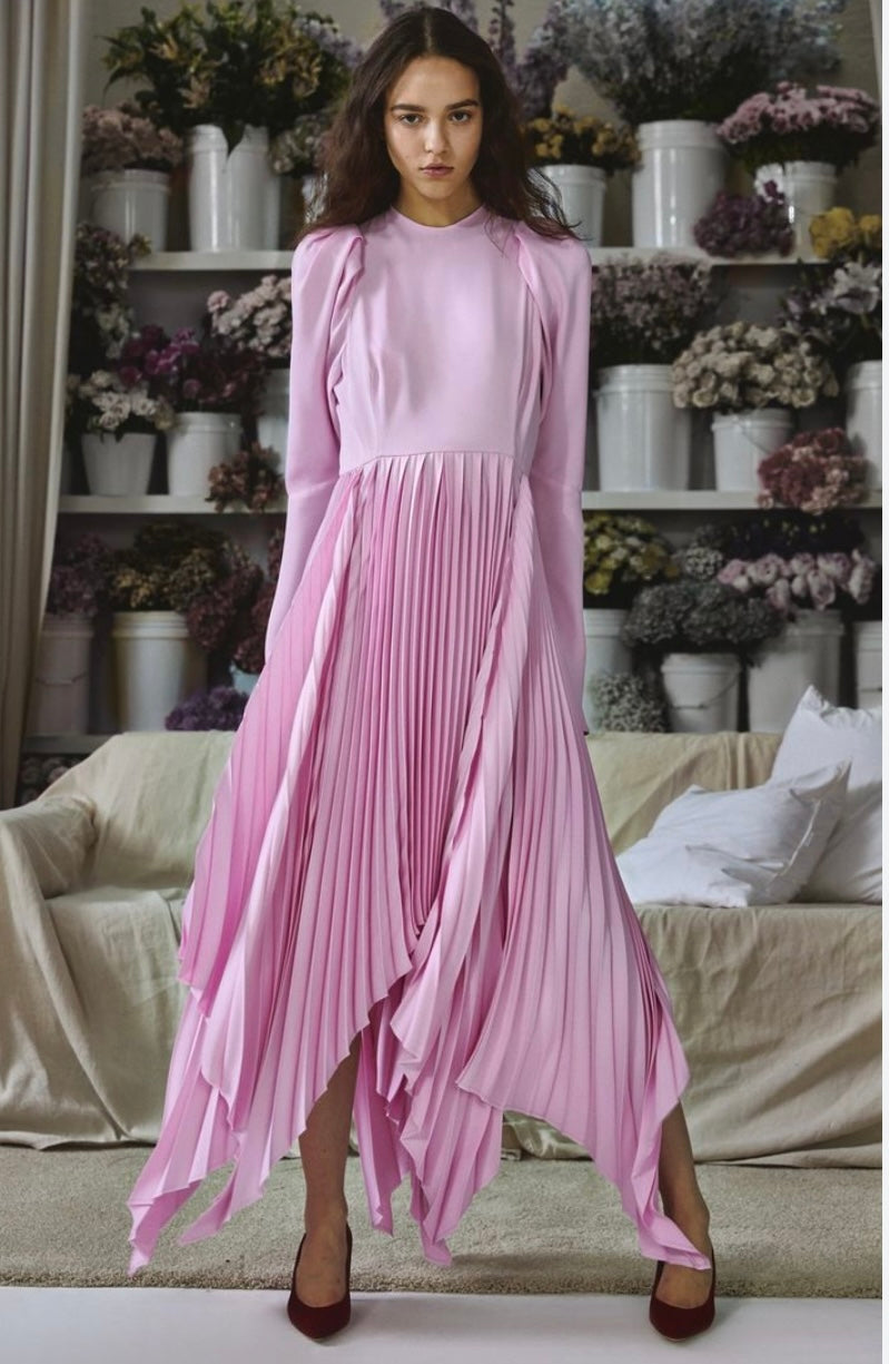 Khaite pink full length dress